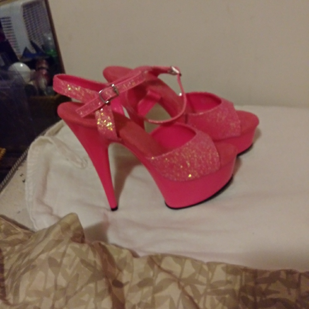 Hot pink 6 inch stripper shoes